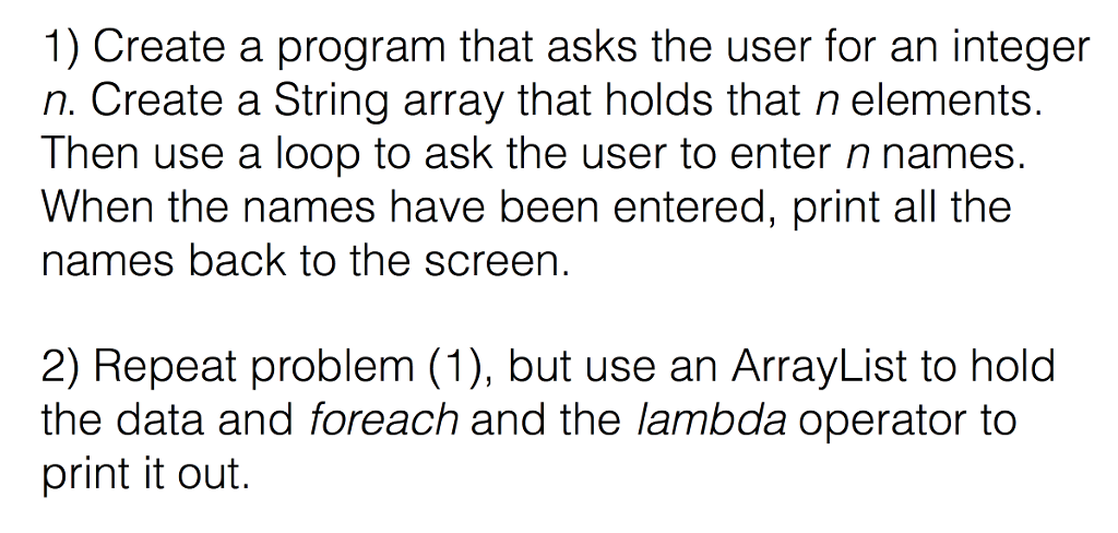 Solved Create a program that asks the user for an integer n. | Chegg.com