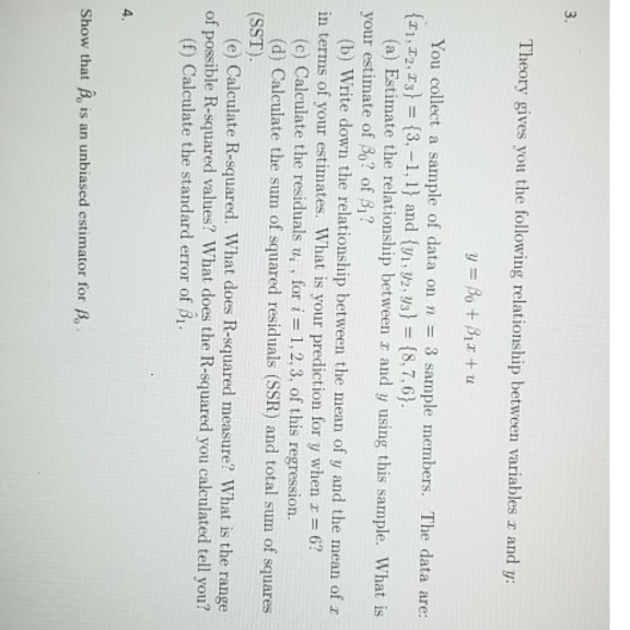 Solved 3. Theory gives you the following relationship