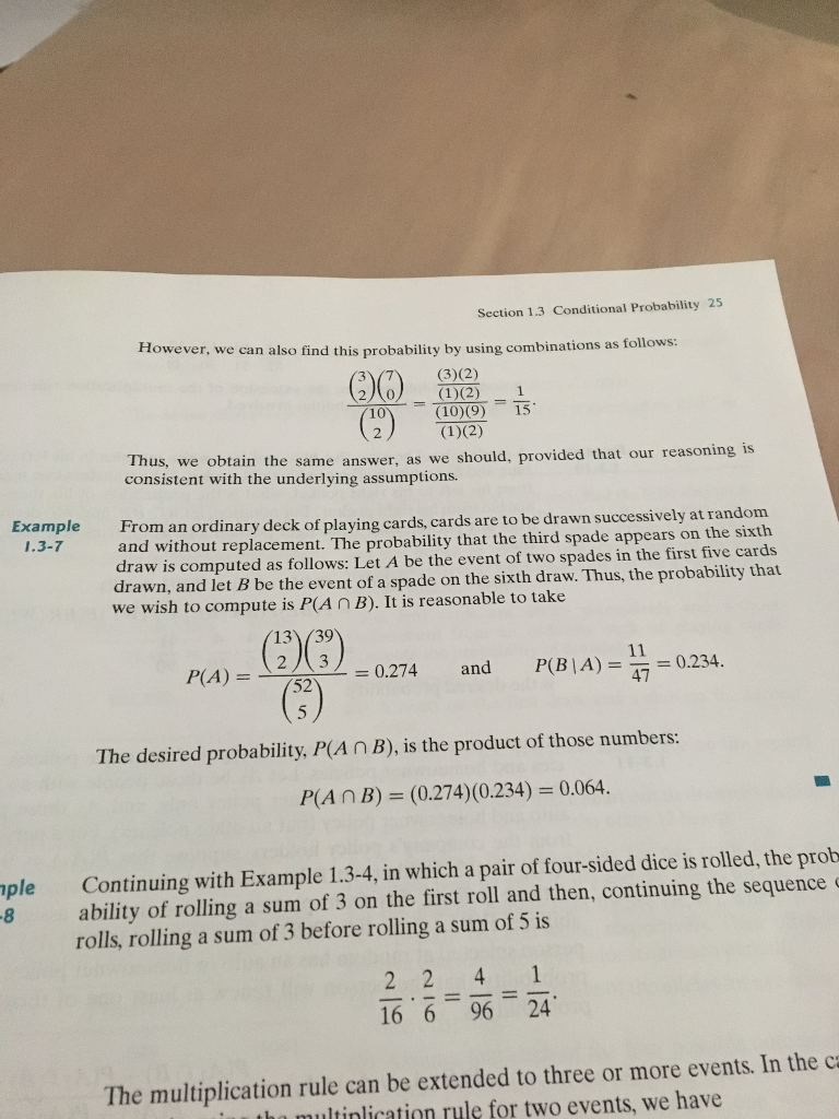 Solved Section 1.3 Conditional Probability 25 However, We | Chegg.com