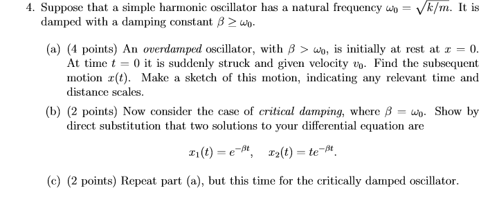 Suppose that a simple harmonic oscillator has a | Chegg.com