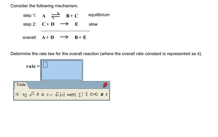 Solved Consider The Following Mechanism. Determine The Rate | Chegg.com