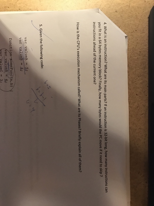 Solved 4 What Is An Instruction What Are Its Main Parts Chegg