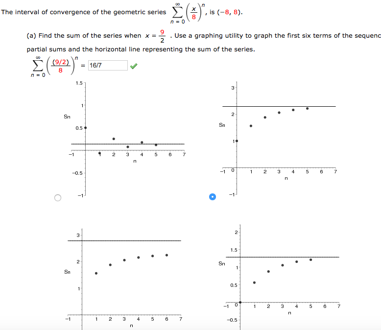 Solved The interval of convergence of the geometric series ) | Chegg.com