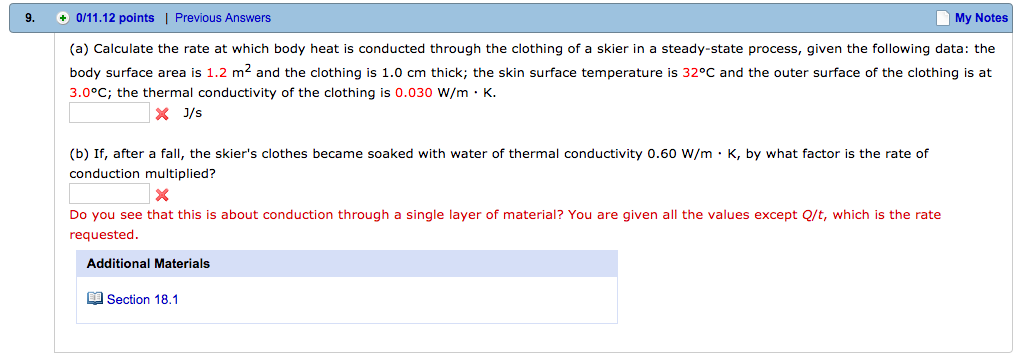 Solved Calculate the rate at which body heat is conducted | Chegg.com