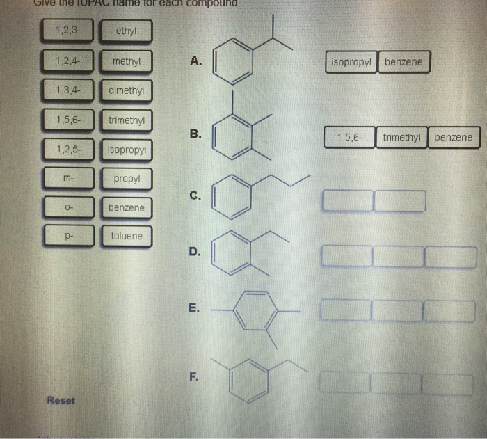 Solved Give The IUPAC Name For Each Compound Chegg