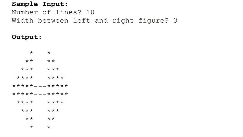 Solved Write a program to display the following pattern on | Chegg.com