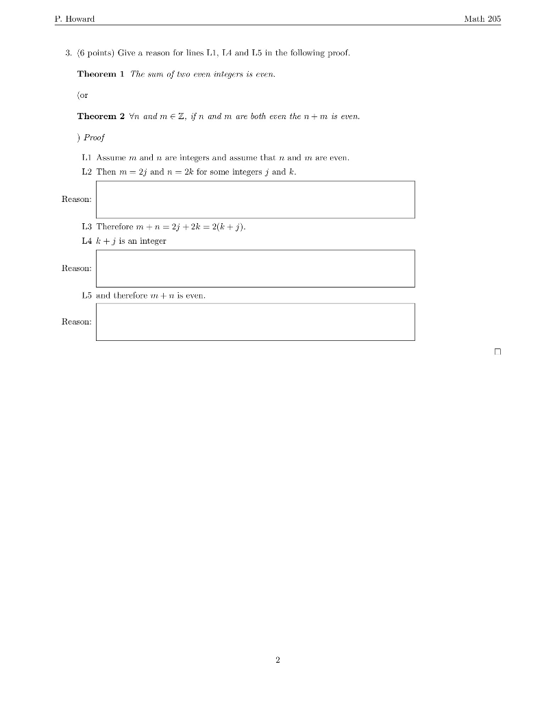 Solved P. Howard Math 205 Negations and Proof Problems 19 | Chegg.com