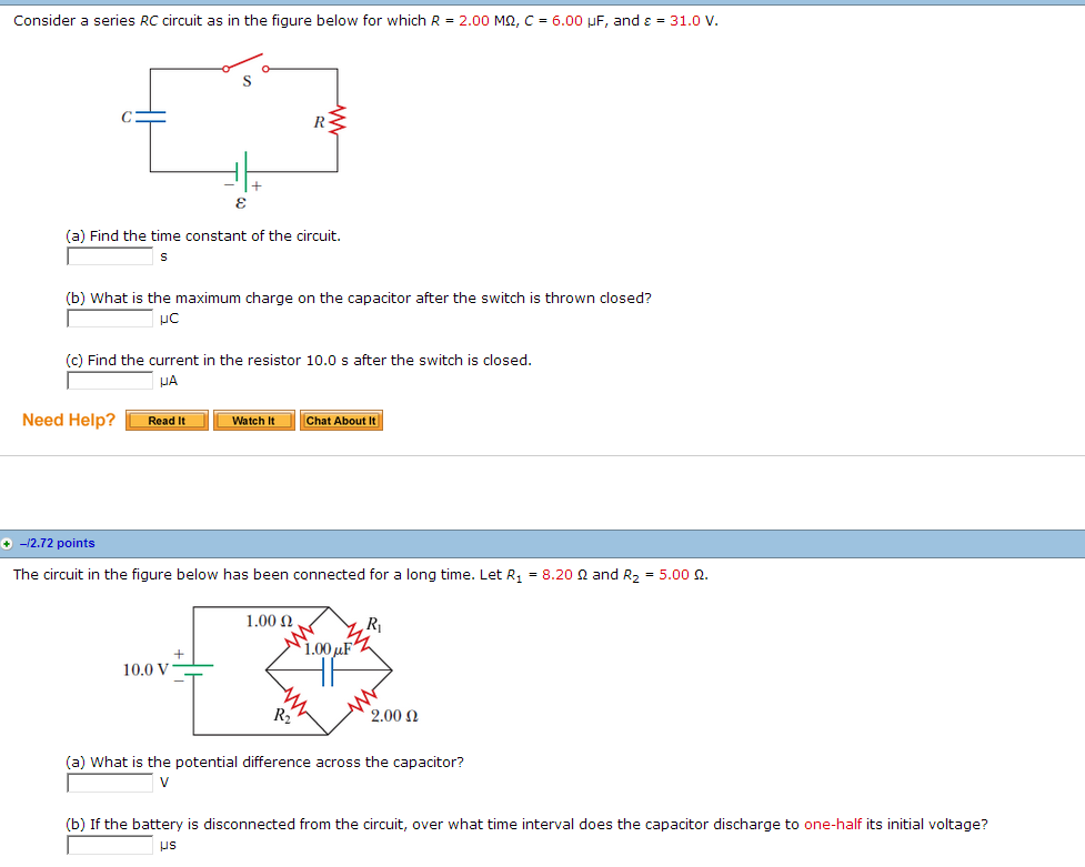 Solved Consider a series RC circuit as in the figure below