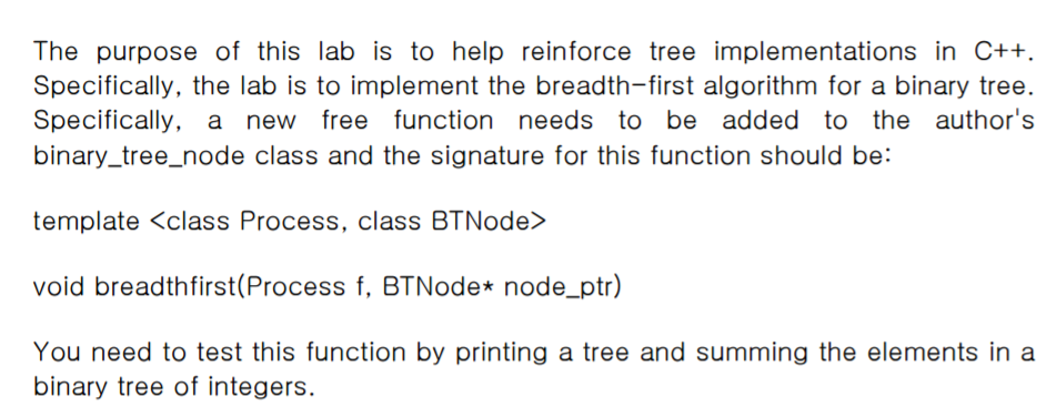 The purpose of this lab is to help reinforce tree | Chegg.com