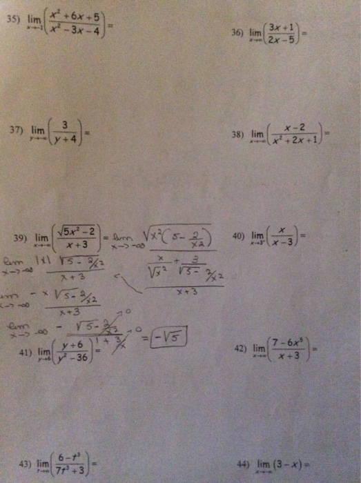 Solved Lim x Rightarrow 1 x 2 6x 5 x 2 3x 4 Chegg