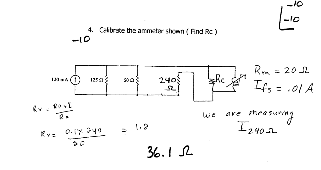 Solved Calibrate the ammeter shown (Find Rc)