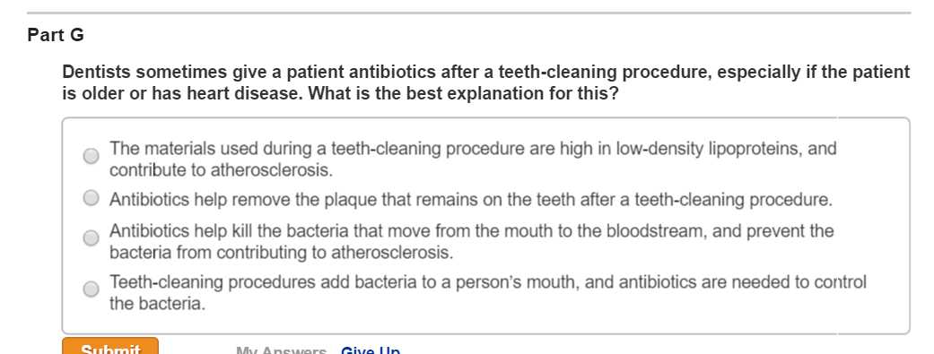 Solved Dentists sometimes give a patient antibiotics after a | Chegg.com