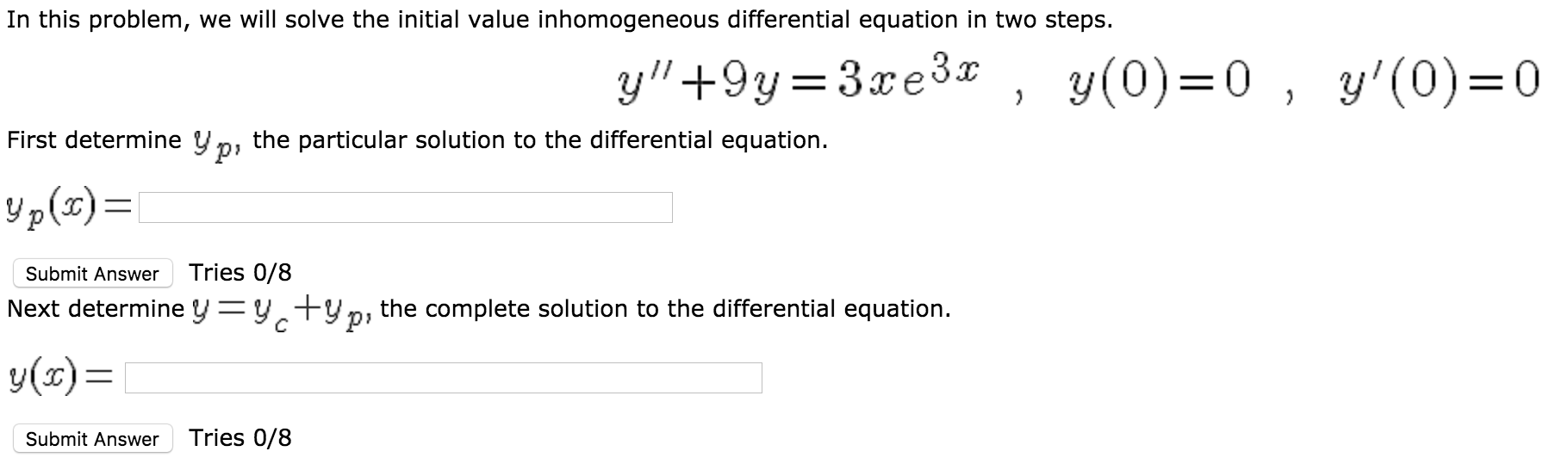 Solved In this problem, we will solve the initial value | Chegg.com