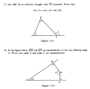 Solved modern geometry two problems #17 #18 solve using | Chegg.com