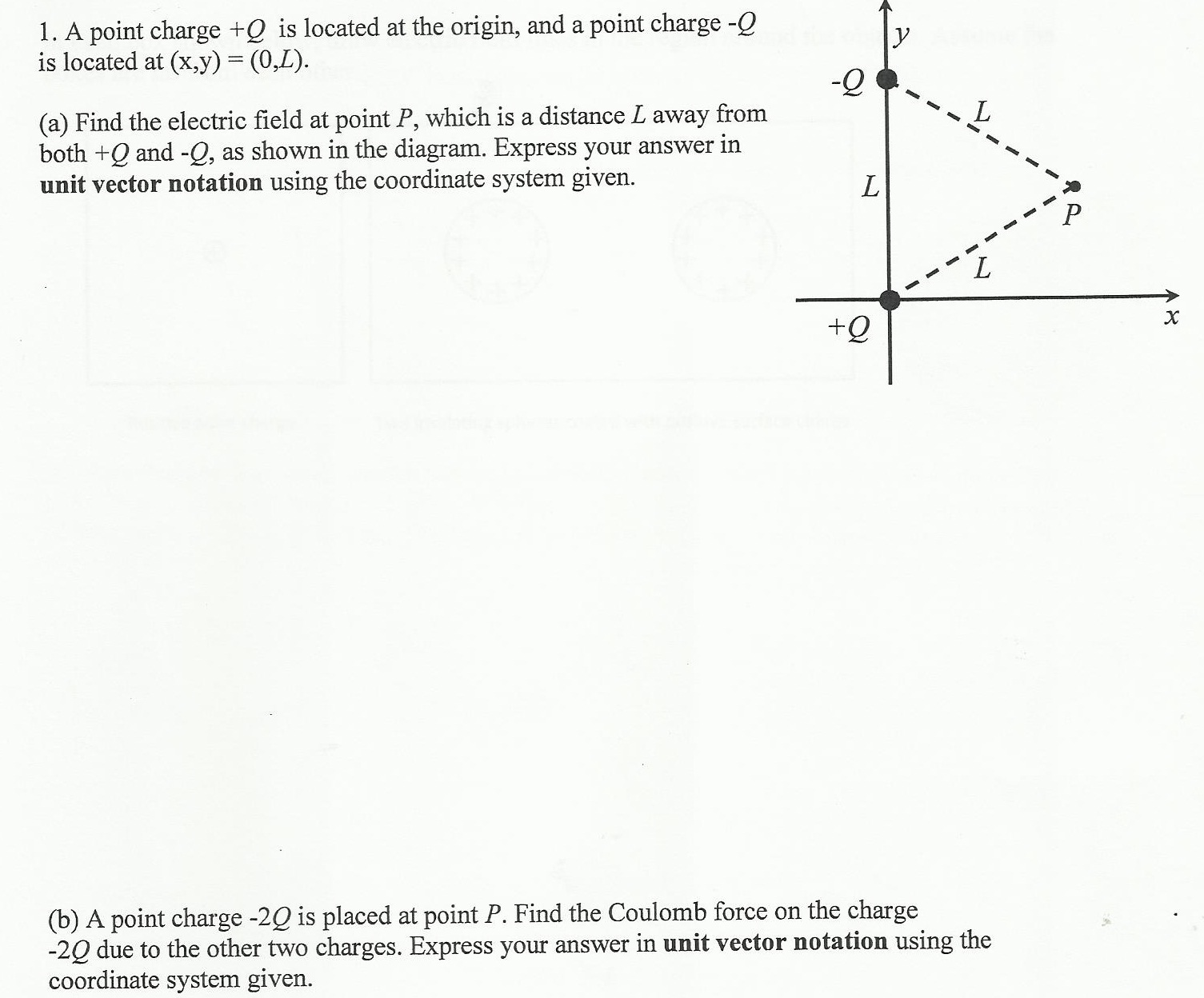 Solved A point charge +Q is located at the origin, and a | Chegg.com