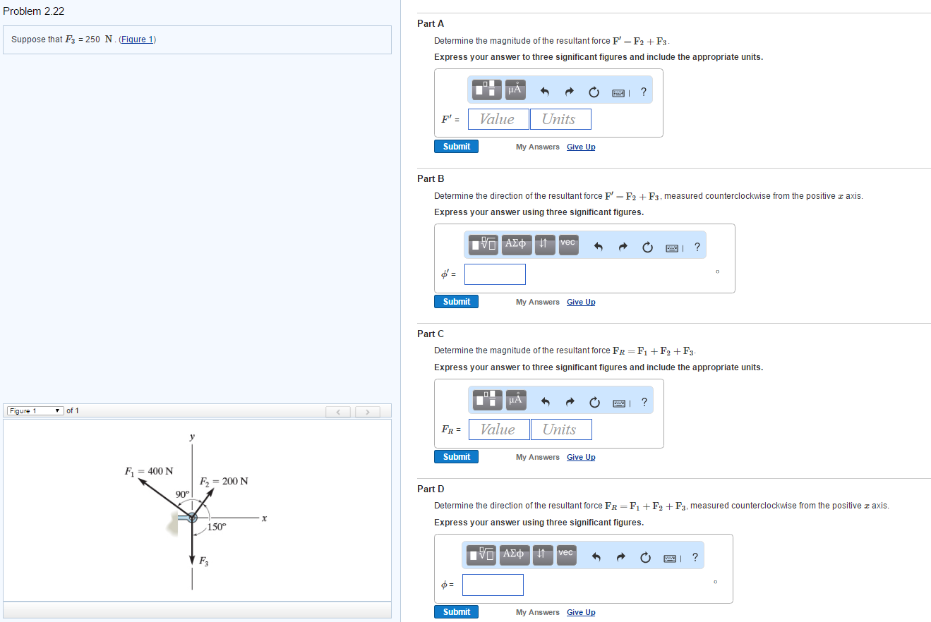 Solved Suppose that F_x =250 N. (Figure 1) Determine the | Chegg.com