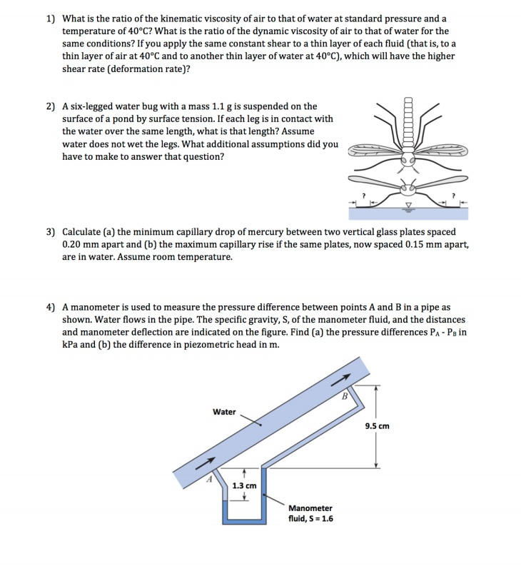 Solved What Is The Ratio Of The Kinematic Viscosity Of Air Chegg