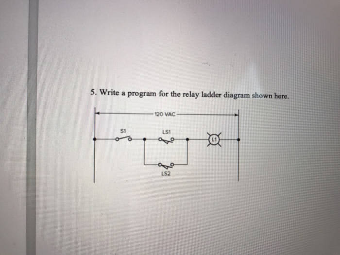 Solved Write a program for the relay ladder diagram shown | Chegg.com