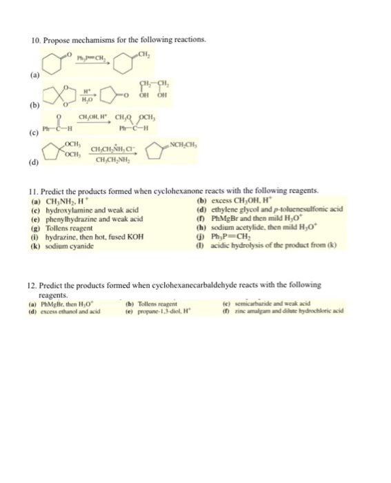 Solved Propose mechanisms for the following reactions | Chegg.com