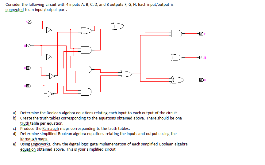 Solved Consider The Following Circuit With 4 Inputs A, B, C, | Chegg.com