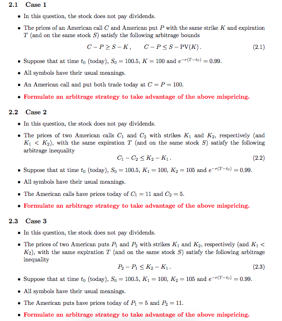 Solved 2.1 Case 1 . In this question, the stock does not pay