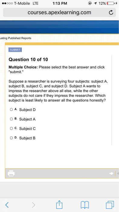 Solved Please Select The Best Answer And Click Submit. | Chegg.com