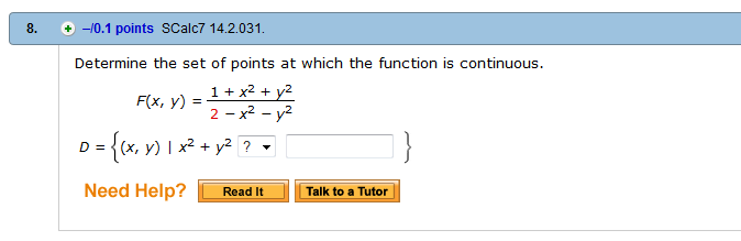 Solved Determine the set of points at which the function is | Chegg.com