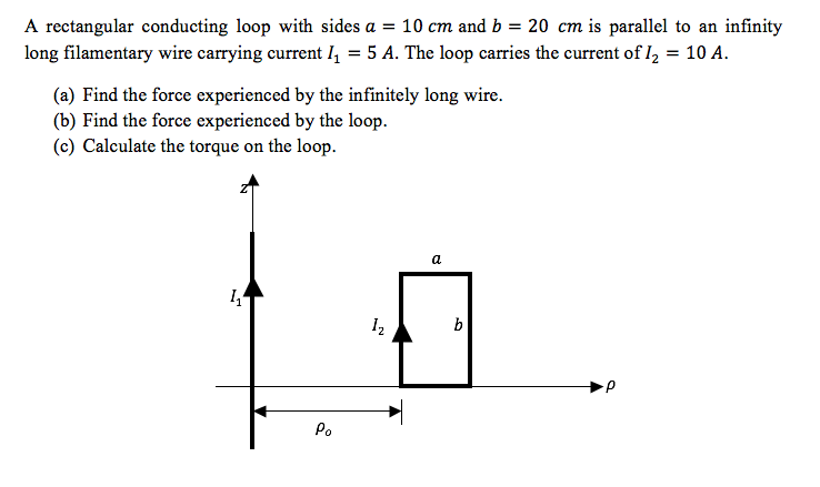 Solved A Rectangular Conducting Loop With Sides A 10 Cm 2457