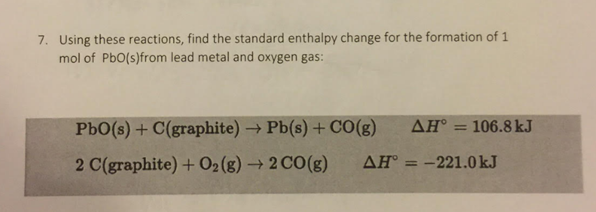 Solved Using these reactions, find the standard enthalpy