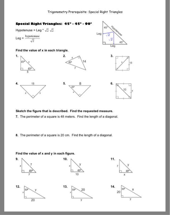solved-trigonometry-prerequisite-special-right-triangles-chegg