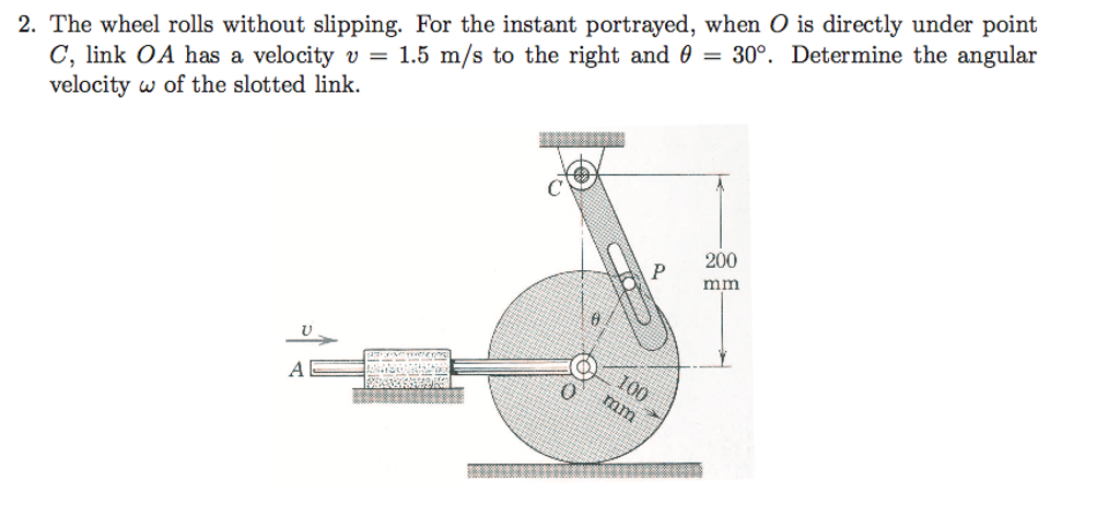 Solved The wheel rolls without slipping. For the instant | Chegg.com