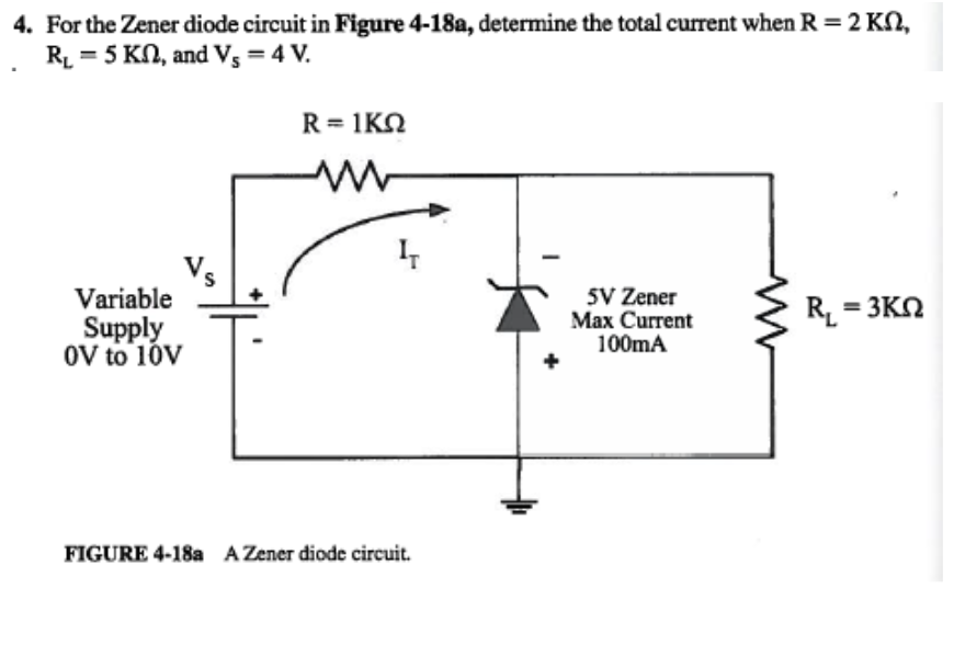 Solved 4. For the Zener diode circuit in Figure 418a,