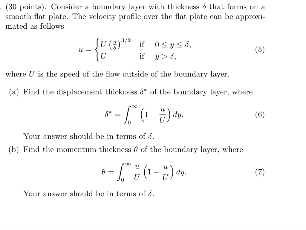 Solved Consider A Boundary Layer With Thickness Delta That | Chegg.com