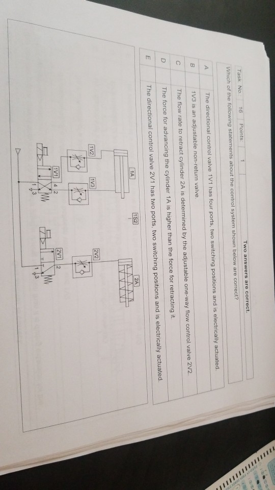 Solved Wo Answers Are Correct. The Directional Control Valve | Chegg.com