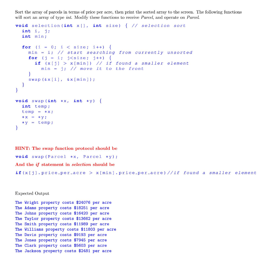 Relevant Program ming Concepts: » Structures 1 Land | Chegg.com