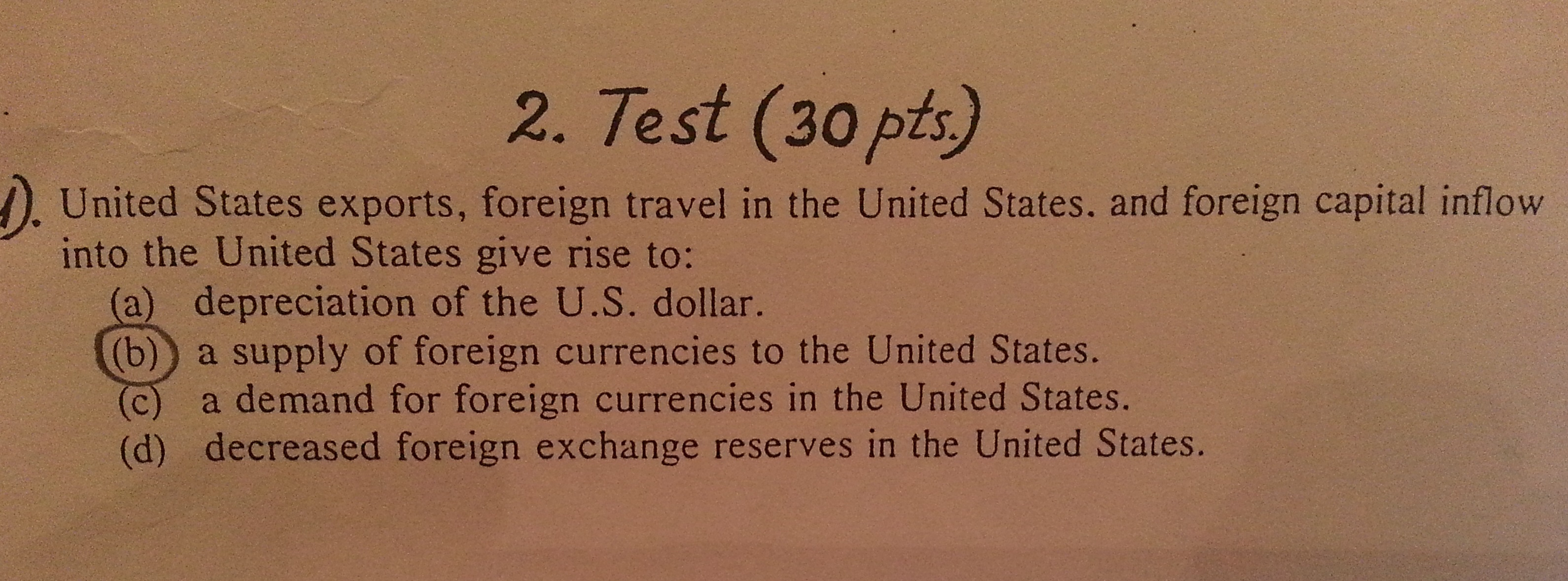 Solved United States exports, foreign travel in the United | Chegg.com