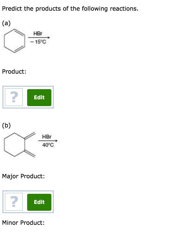 Solved Predict The Products Of The Following Reactions Hbr