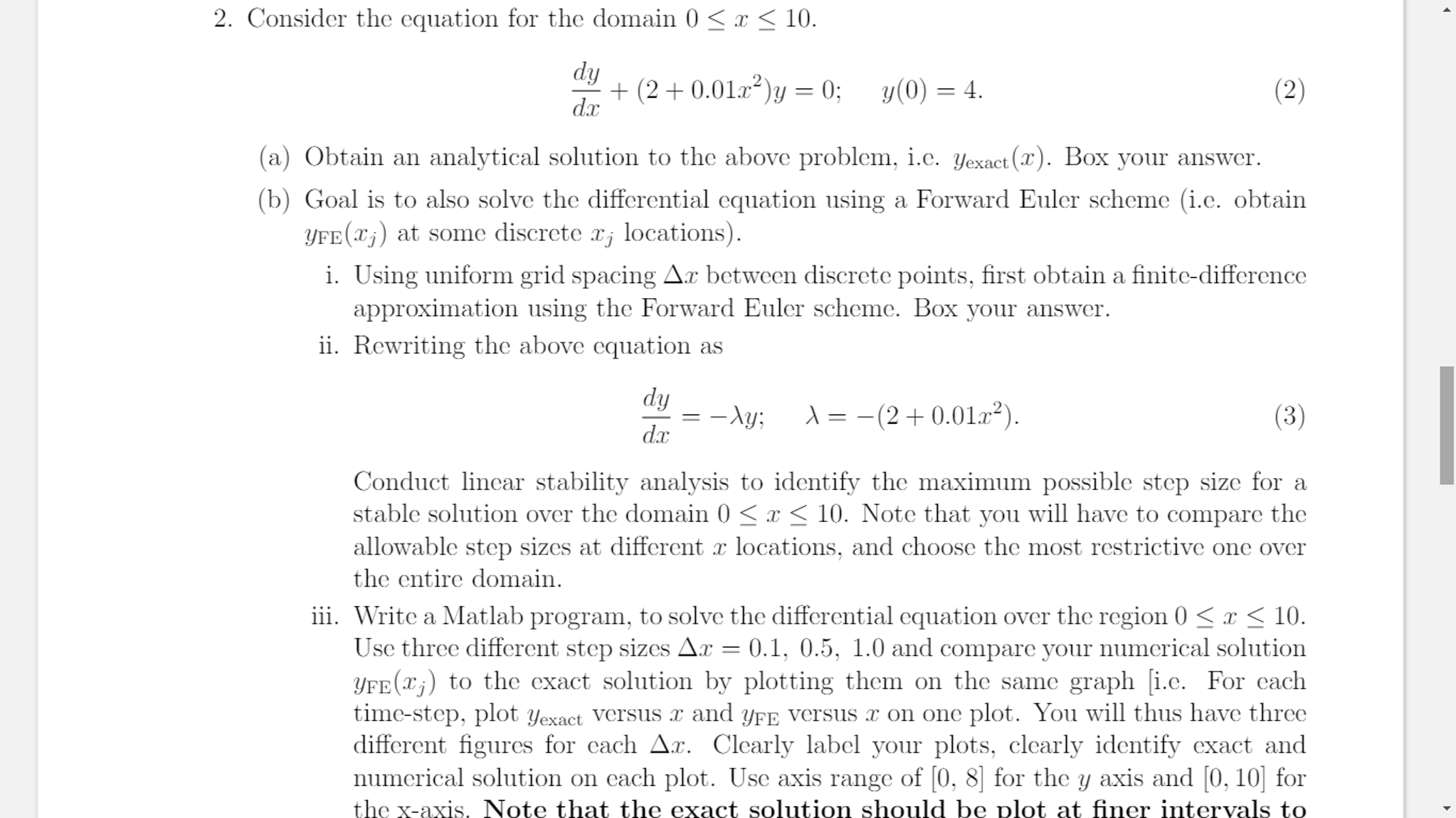 Consider the equation for the domain 0 | Chegg.com