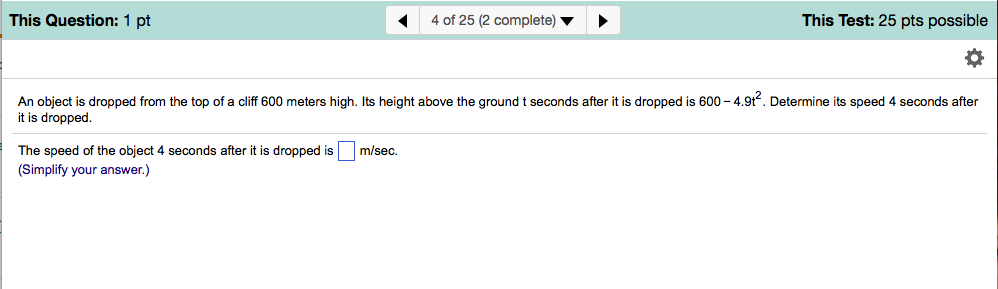 Solved This Question: 1 pt 4 of 25 (2 complete) This Test: | Chegg.com