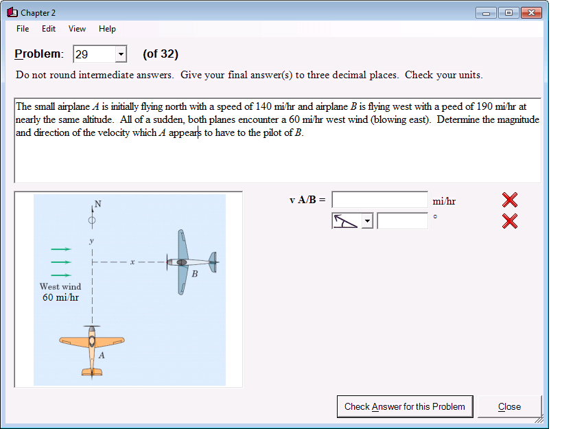 Solved The Small Airplane A Is Initially Flying North With A | Chegg.com