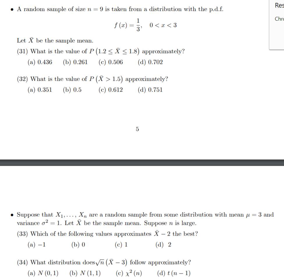 Solved » A random sample of size n - 9 is taken from a | Chegg.com
