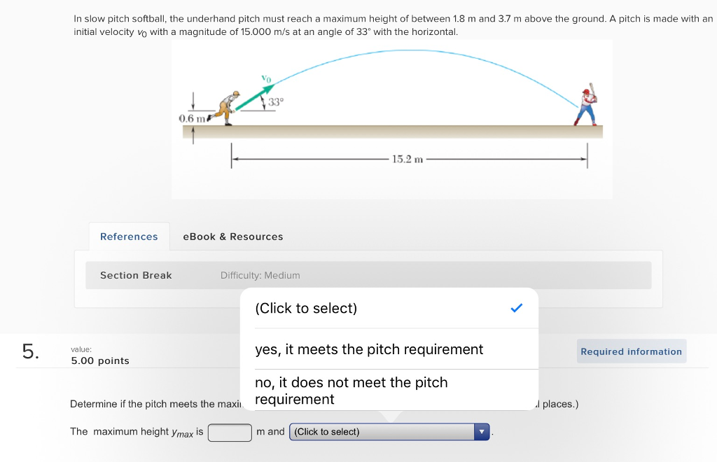 solved-in-slow-pitch-softball-the-underhand-pitch-must-chegg