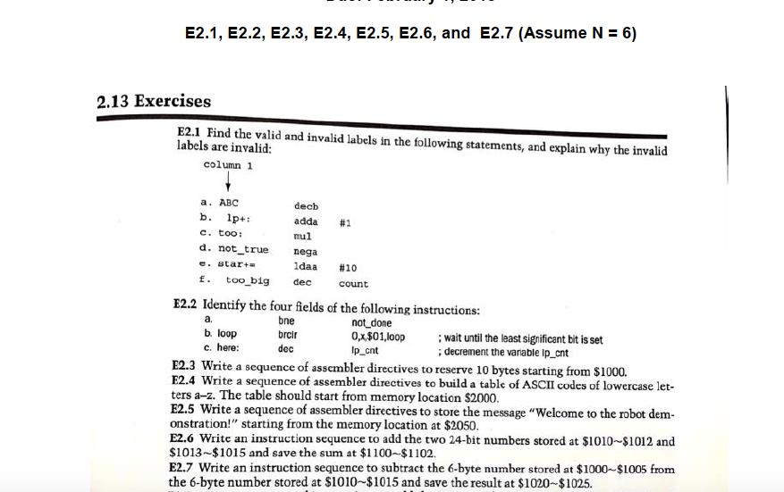 E2.1, E2.2, E2.3, E2.4, E2.5, E2.6, and E2.7 | Chegg.com