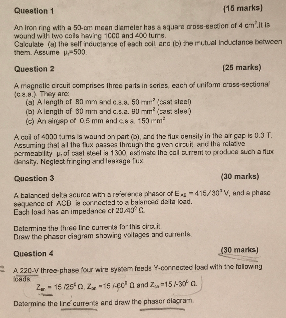 Solved An iron ring with a 50cm mean diameter has a square