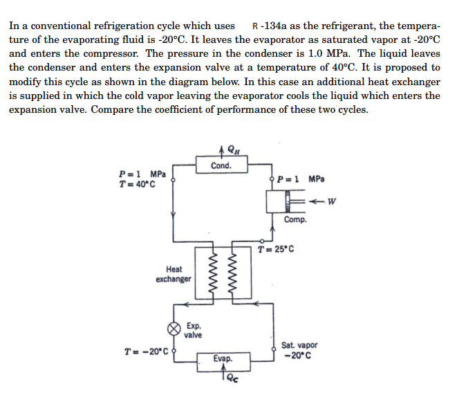 Solved In A Conventional Refrigeration Cycle Which Uses R 