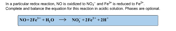 Solved In a particular redox reaction, NO is oxidized to NO3 | Chegg.com