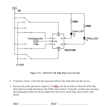 Figure 7.2 74LS112 J-K Flip-Flop Tcit Circuit Using | Chegg.com