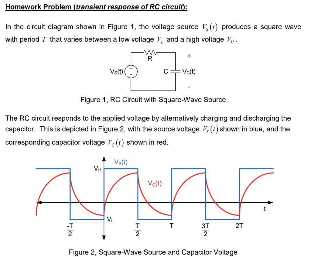 Solved Homework Problem (transient Response Of RC Circuit): | Chegg.com