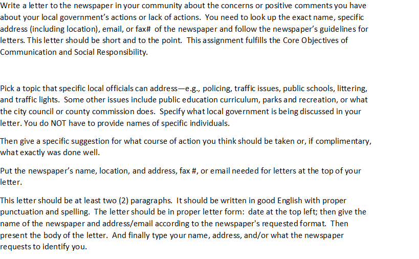 solved-write-a-letter-to-the-newspaper-in-your-community-chegg