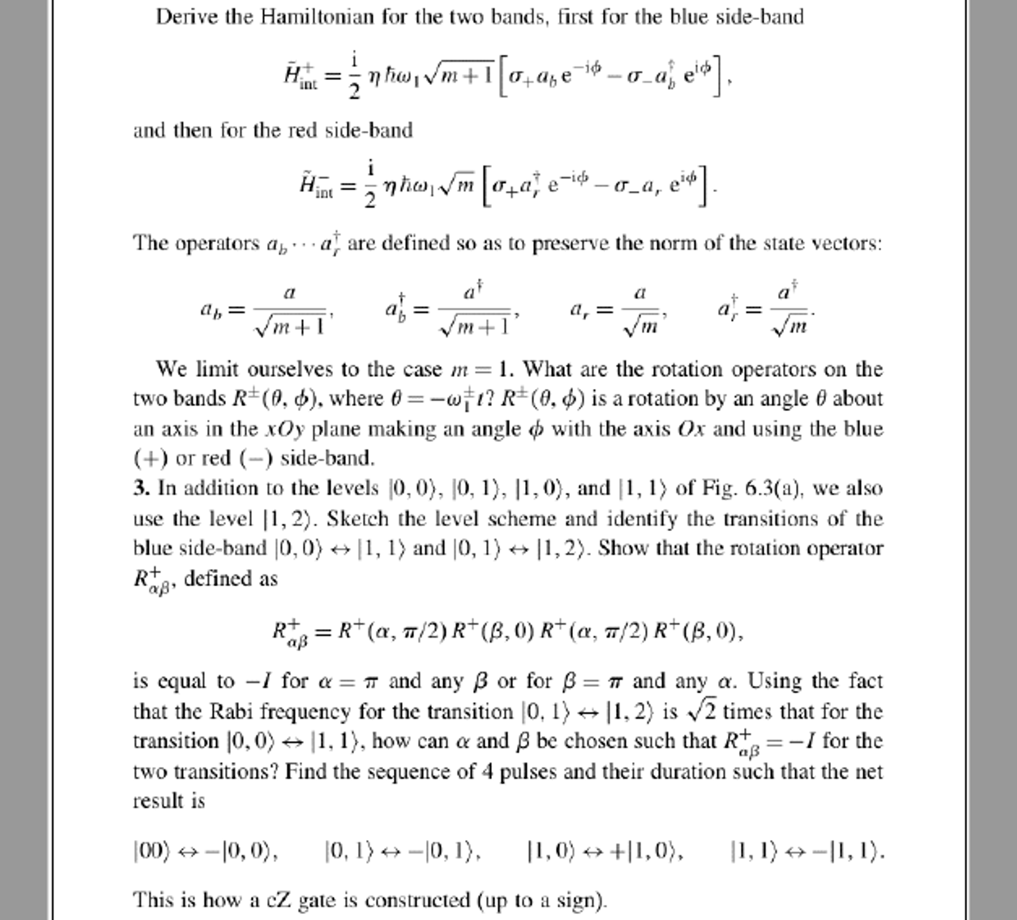 Solved 6.5.3 Construction of a cZ gate using trapped ions 1. | Chegg.com